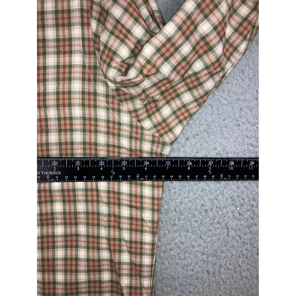 Ralph Lauren Button Down Men 2XL 16 34/35 Yarmouth Plaid Neutral Green Brown L/S